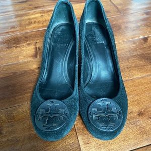 Tory Burch Wedges Black Suede